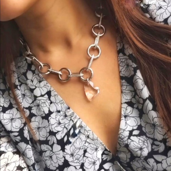 Swarovski Heart Crystal Silver Chain Necklace - Picture 3 of 3